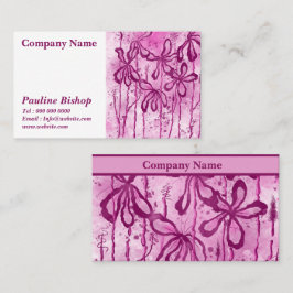 ピンク色のピンク色の花 名刺