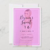 ピンク色のフォトティントオーバーレイモダン2ミニマル甘い16 招待状 (正面)