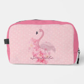 ピンク色のフラミンゴフローラとドット名 ドップキット (正面)