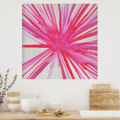 ピンク色のフラワーポスター ポスター (キッチン)