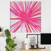 ピンク色のフラワーポスター ポスター (ホームオフィス)