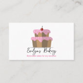 ピンク色のフロスティングチェリー自家製ベーカリー付きケーキ 名刺 (正面)