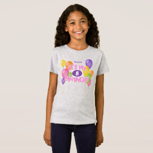 ピンク色のフロストクッキーwバルーン私の誕生日 tシャツ
