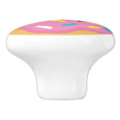 ピンク色のフロストドーナツ（ふりかけ付き） セラミックノブ (側面)