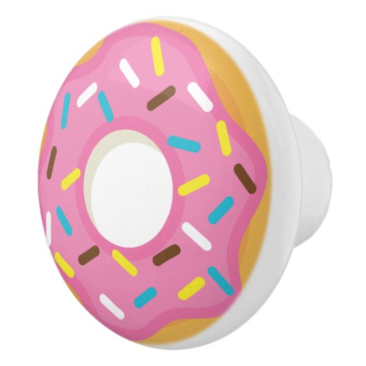 ピンク色のフロストドーナツ（ふりかけ付き） セラミックノブ (右)