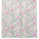 ピンク色のフローラエレガントシャワーカーテン シャワーカーテン (正面)