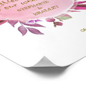 ピンク色のフローラエレガント歓迎 ポスター (角)