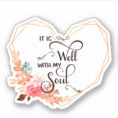 ピンク色のフローラハートだ シール (正面)