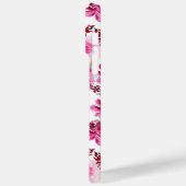 ピンク色のフローラパーソナライズされた名ガーリー Case-Mate iPhoneケース (裏面 / 左)