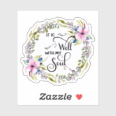 ピンク色のフローラフレームステッカーだ シール (シート)