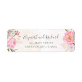 ピンク色のフローラ牡丹のアドエレガントレス ラベル (正面)