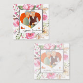ピンク色のフローラ祖父母の日 ノートカード (正面/裏面)