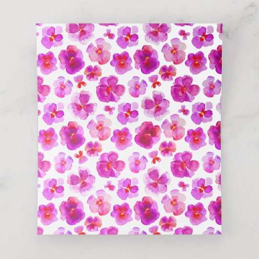 ピンク色のフローラ結婚のイベント座席表 プレイスカード (内部開封)