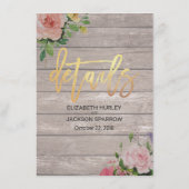 ピンク色のフローラ結婚の詳細情報 エンクロージャーカード (裏面)