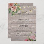 ピンク色のフローラ結婚の詳細情報 エンクロージャーカード (正面/裏面)
