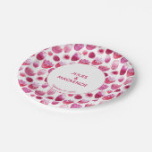 ピンク色のフローラ結婚の ペーパープレート (アングル)