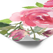 ピンク色のフローラ10テーブル座席表 ポスター (角)