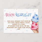 ピンク色のブルーの本でベビー性リビール エンクロージャーカード (正面)