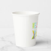 ピンク色のブルースイエローライトカラーへようこそ 紙コップ (右)