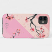 ピンク色のブロッさくらんぼ Case-Mate iPhoneケース (裏面(横))