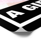 ピンク色のプロライフかわいい微笑み赤ちゃん女の子 ポスター (角)