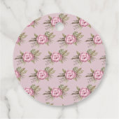 ピンク色のベビーカー女の子ベビーシャワー フェイバータグ (裏面)