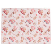 ピンク色のベビーガールの抱き枕 ラージペーパーバッグ (裏面)