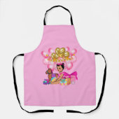 ピンク色のベビーガール エプロン (正面)