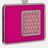 ピンク色のベビーガール シルバープレートフレームオーナメント (右)