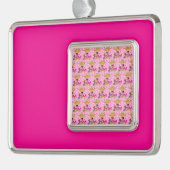 ピンク色のベビーガール シルバープレートフレームオーナメント (左)