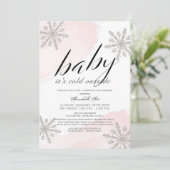 ピンク色のベビーシャワーの外は寒い 招待状 (スタンド正面)