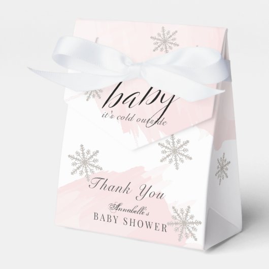 ピンク色のベビーシャワー外は寒い フェイバーボックス (正面サイド)