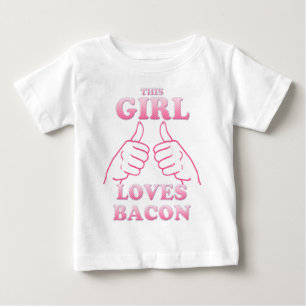 ピンク色のベーコンが大好き ベビーTシャツ