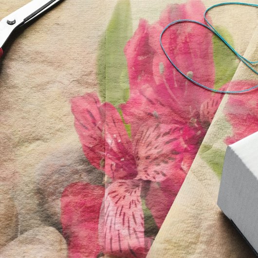 ピンク色のペルーのライリーで石を使う 薄葉紙