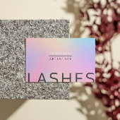 ピンク色のホログラフィック虹色ラッシュクライアント気にの後 名刺