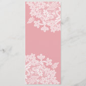 ピンク色のホワイトレースクラシックメニュー メニュー (裏面)