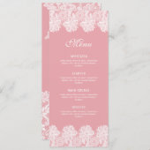 ピンク色のホワイトレースクラシックメニュー メニュー (正面/裏面)