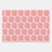 ピンク色のポインセティアス・クリスマスの花 ラッピングペーパーシート (正面3)