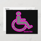 ピンク色のポストカードレトロで無効 ポストカード (正面/裏面)