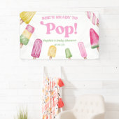 ピンク色のポプシクルポップ・アートのの赤ちゃんシャワー 横断幕 (インサイチュ)