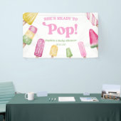 ピンク色のポプシクルポップ・アートのの赤ちゃんシャワー 横断幕 (トレードショー)