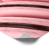 ピンク色のマカロンのフランスの列 ポスター (角)