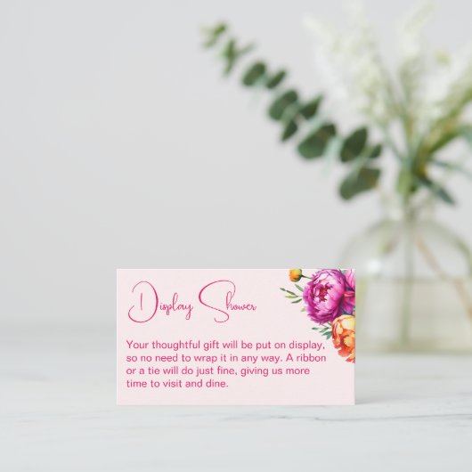 ピンク色のマゼンタブライダル表示シャワー エンクロージャーカード (スタンド正面)