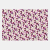 ピンク色のマゼンタ色のフローラ ラッピングペーパーシート (正面)