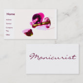 ピンク色のマニキュラー 名刺 (正面/裏面)