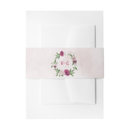 ピンク色のマブーバーガンディ結婚グリーン 招待状ベリーバンド