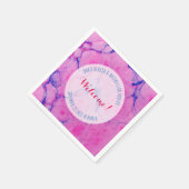 ピンク色のマーブル スタンダードカクテルナプキン (角)