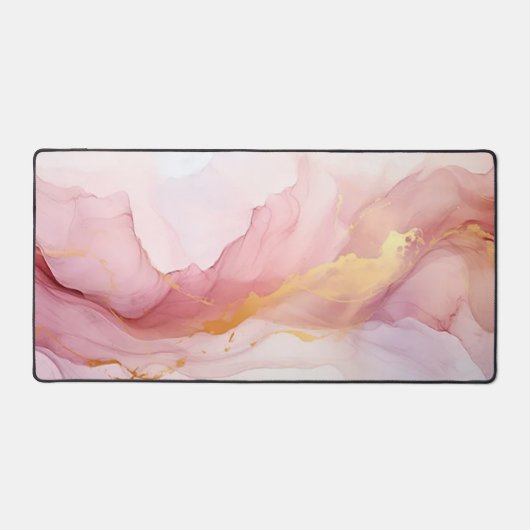 ピンク色のマーブル デスクマット (正面)