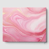 ピンク色のマーリング付き背景 ゲストブック (裏面)