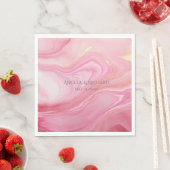 ピンク色のマーリング付き背景 スタンダードランチョンナプキン (インサイチュ)